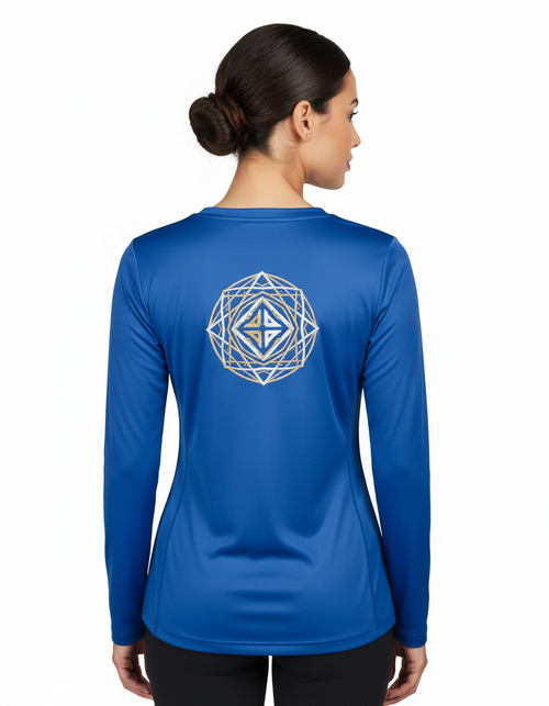 Blue shirt back embroidery