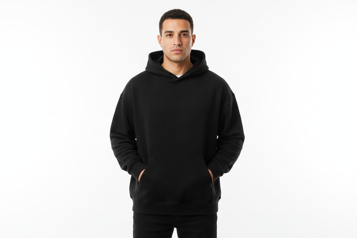 Model in Black Hoodie - Hands in Pockets